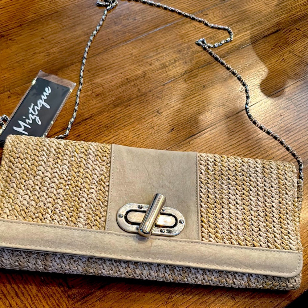 Mystique Boutique Beige Woven Clutch Bag | SUMMER PURSE | SUMMER CLUTCH | MED